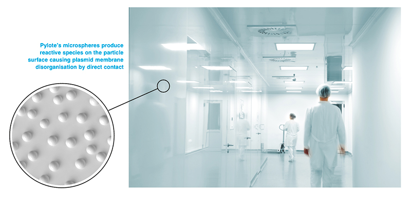 Pylote's green chemistry creates a 100% mineral antimicrobial coating