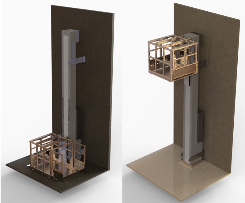 Lift positions. Render by Palamatic