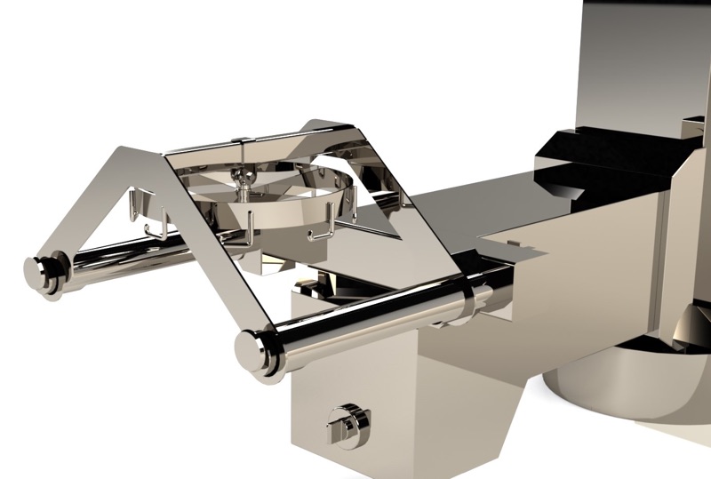A multipurpose hoist showing a ‘chandelier’ system for lifting DoverPac Ez-BioPac bags. Render by Palamatic