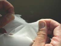 3. Hydroentangled nonwoven fabric ripped
