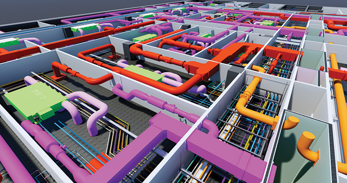 Multi-service prefabricated modules ensure that the services distribution on each level is contained within the corridors