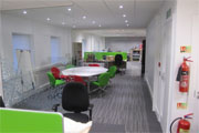 The design for the frosting on the glass partitions has been taken from the recently launched cleanroom animation
