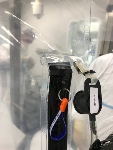 Figure 3. Static sampling at air lock zipper