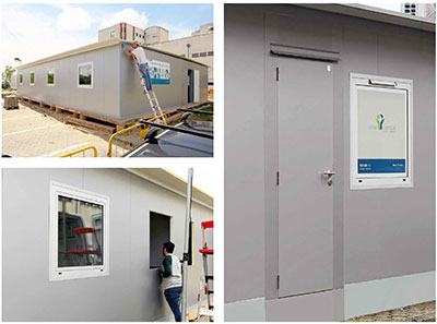 Installation of windows. Roof Finishes. Air conditioning and electricity installation