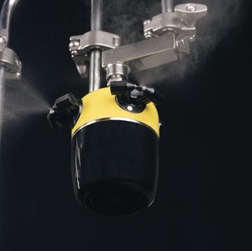 Biocides being applied by a fogging system