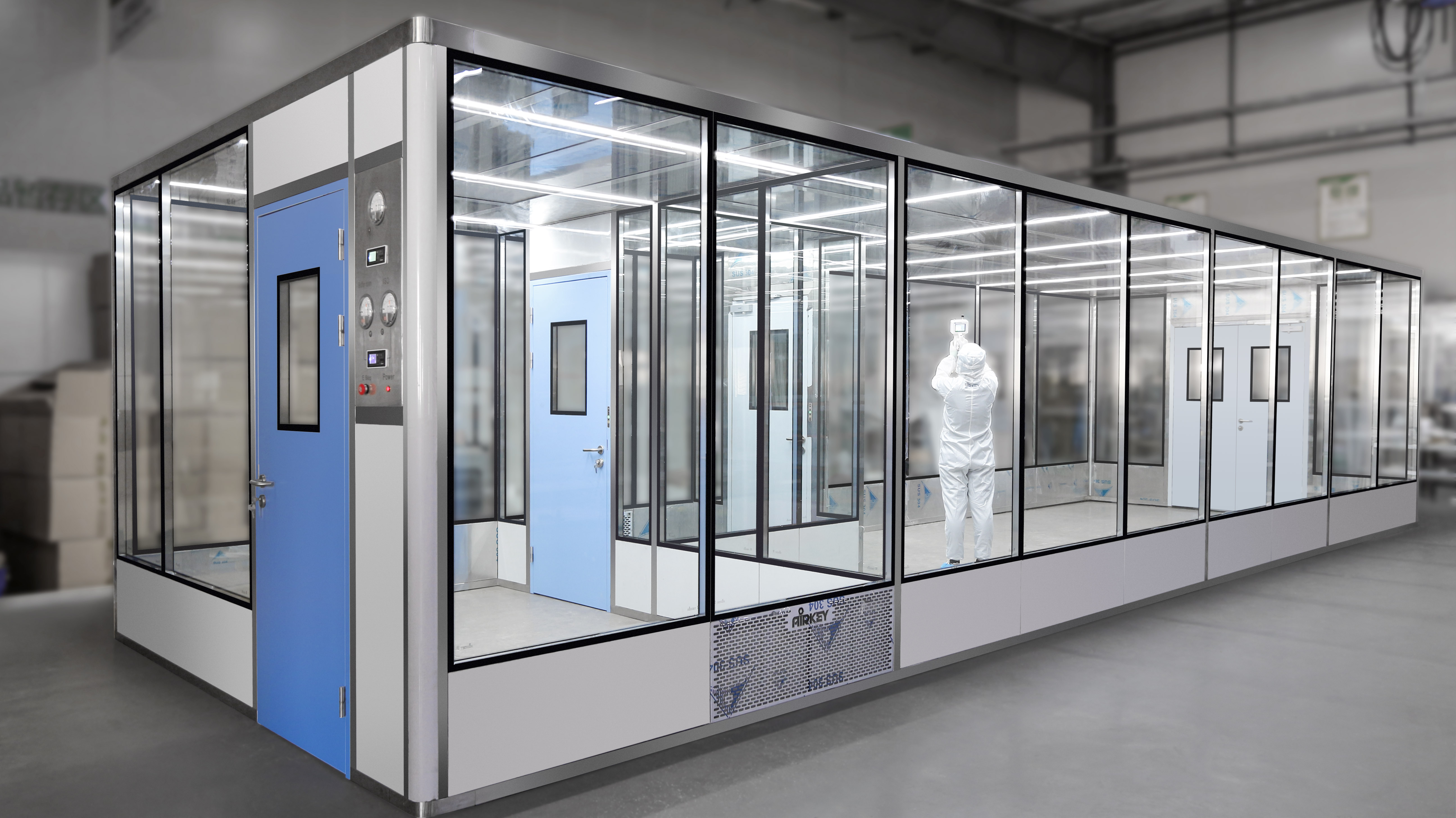 Purpose-built modular cleanroom designed for biotech manufacturing in the USA