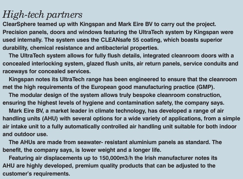 Turnkey solution for a bespoke cleanroom