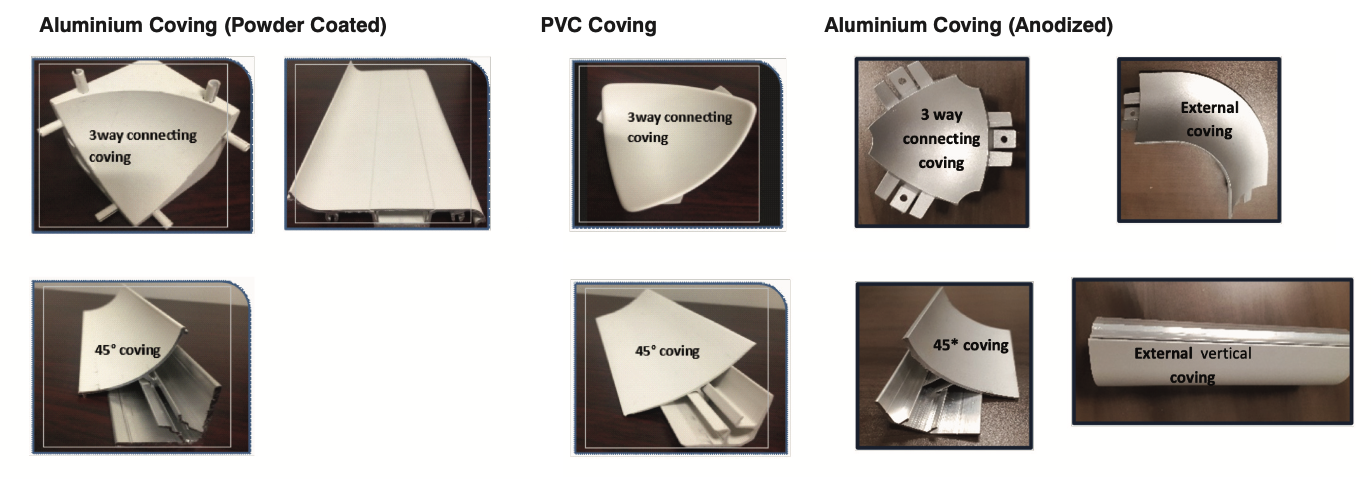 What needs to be considered for cleanroom coving?