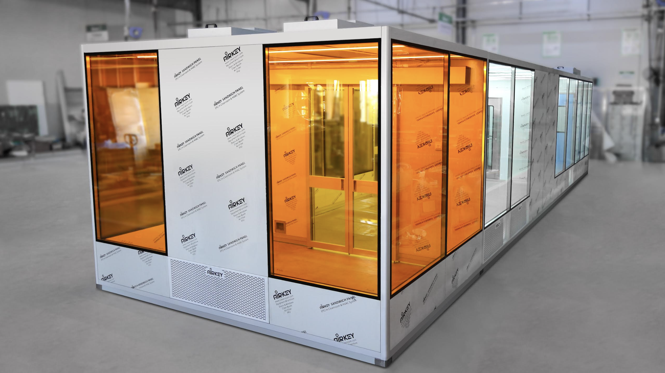 Why yellow-tinted glass walls are necessary in modular cleanrooms