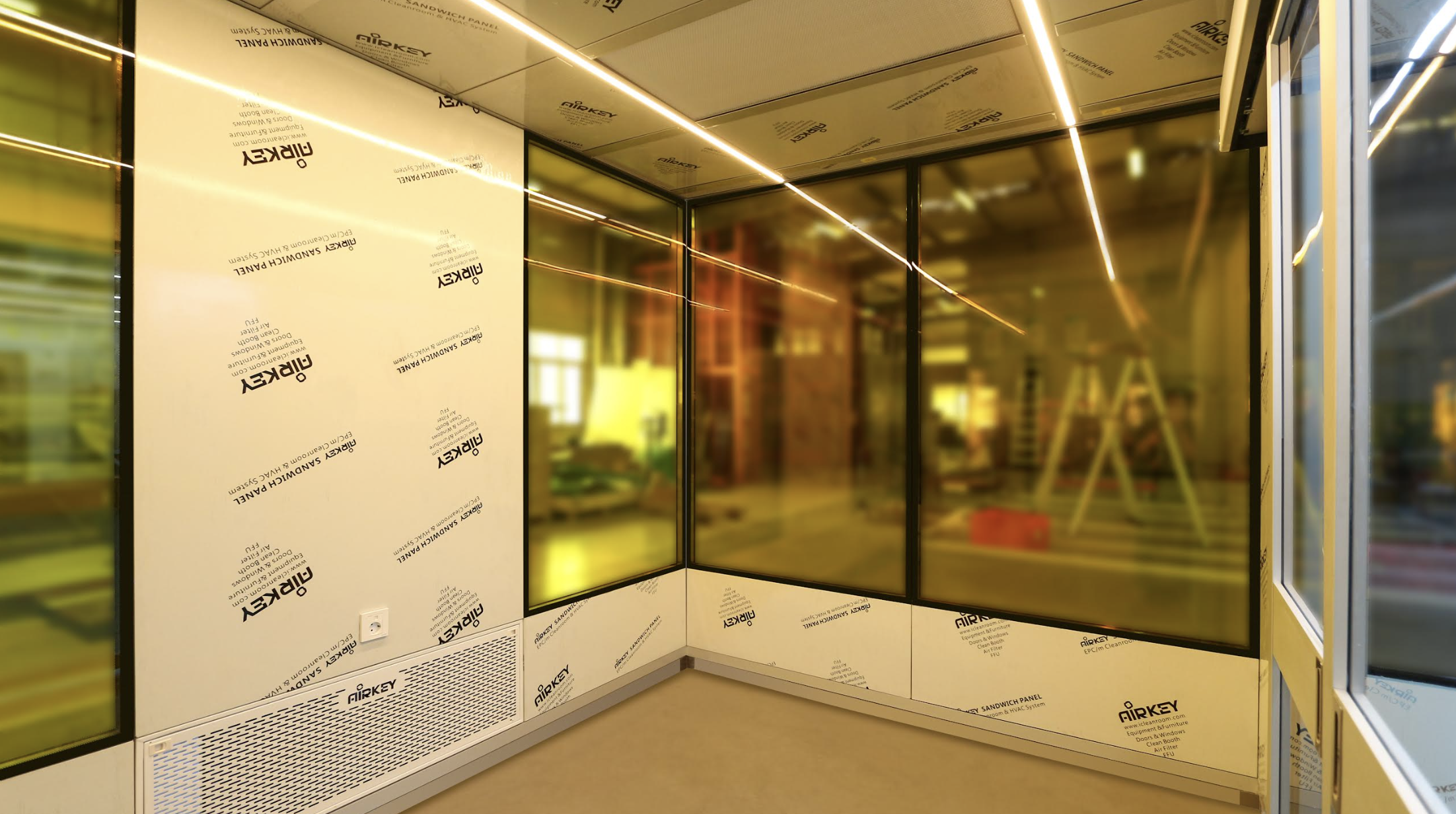 Why yellow-tinted glass walls are necessary in modular cleanrooms
